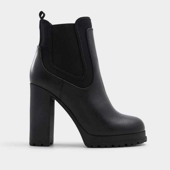 Women's Aldo BOLD Black Ankle Boots with Padded Insoles - Picture 8 of 10